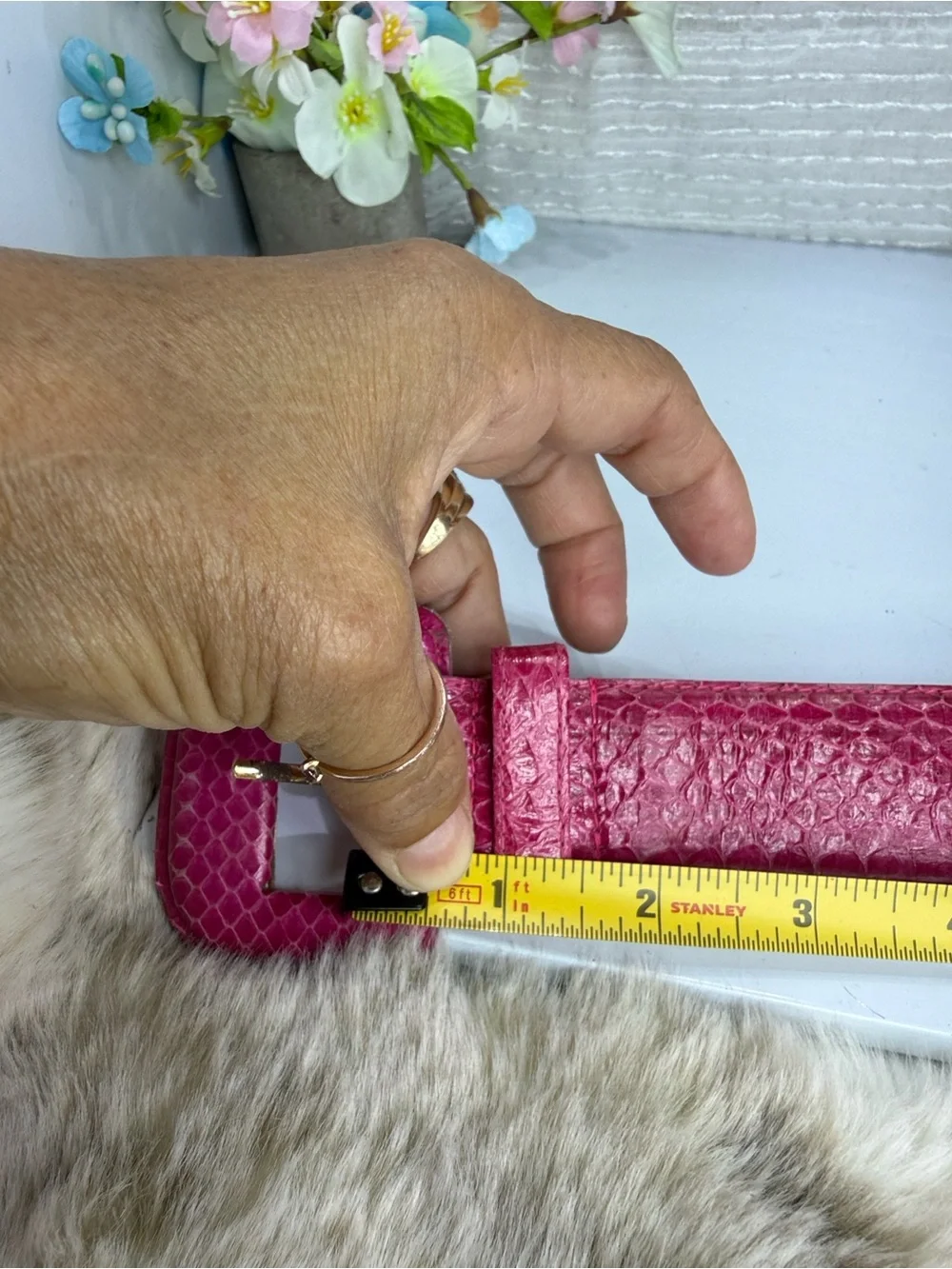 (H)Morgan Taylor Belt Vintage, 1980s-1990s Genuine snakeskin/python skin,Sz L